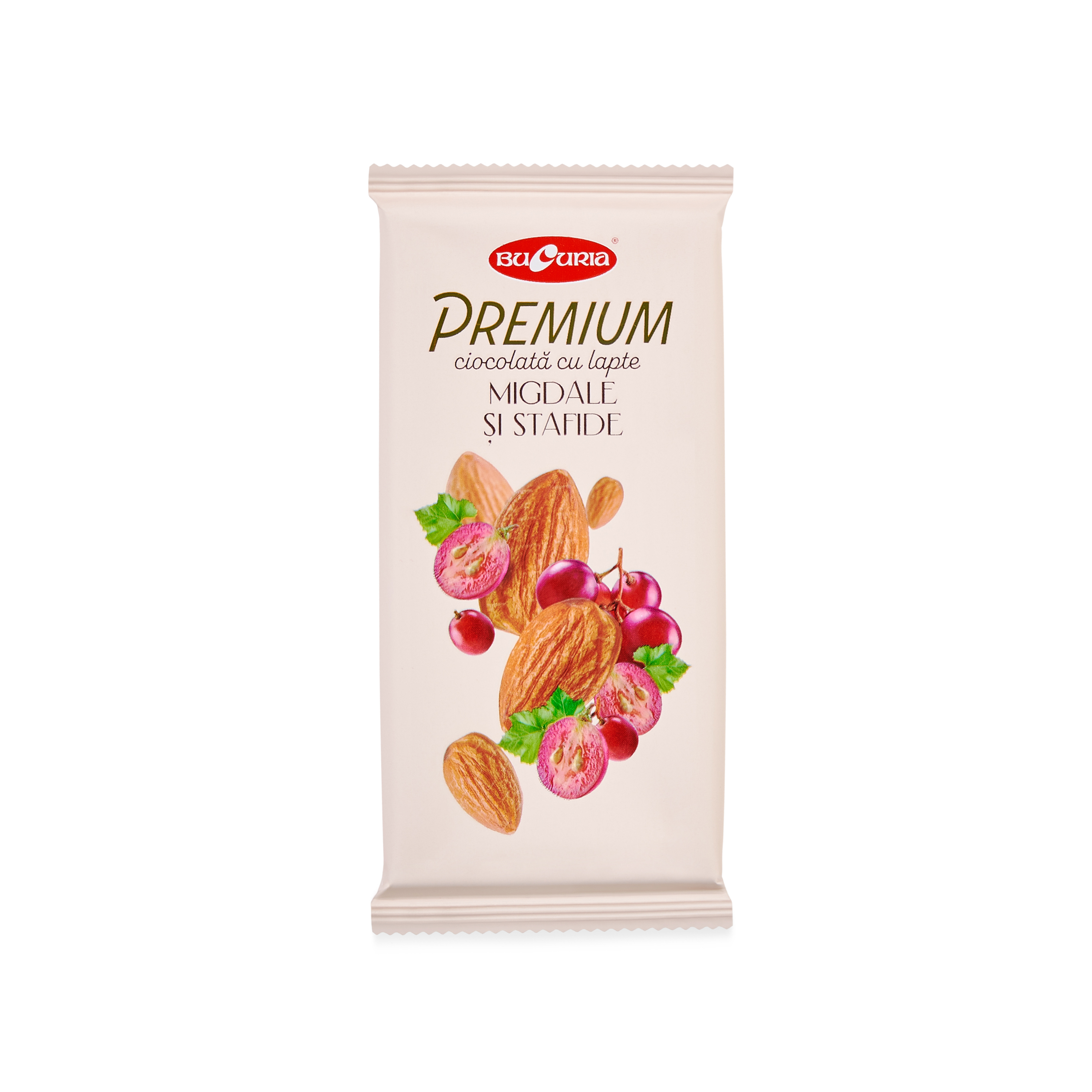 Молочный шоколад "Bucuria Premium" (с миндалём и изюмом)